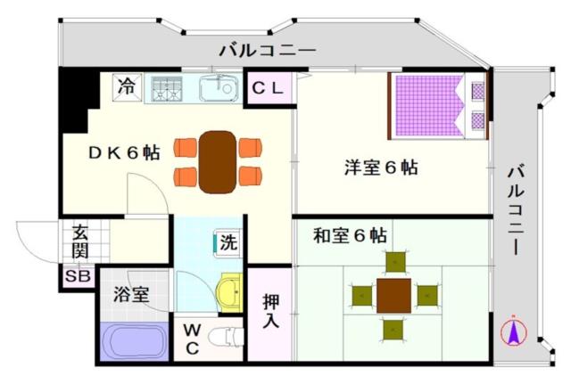 大阪市浪速区難波中(南海本線難波駅)のマンション間取 大阪市浪速区難波中(南海本線難波駅)のマンション間取