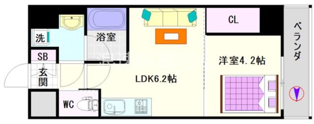 大阪市浪速区恵美須西(大阪メトロ堺筋線恵美須町駅)のマンション間取 大阪市浪速区恵美須西(大阪メトロ堺筋線恵美須町駅)のマンション間取