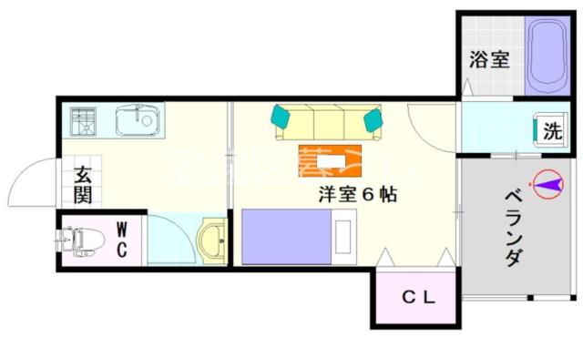 大阪市浪速区日本橋(南海本線難波駅)のマンション間取 大阪市浪速区日本橋(南海本線難波駅)のマンション間取