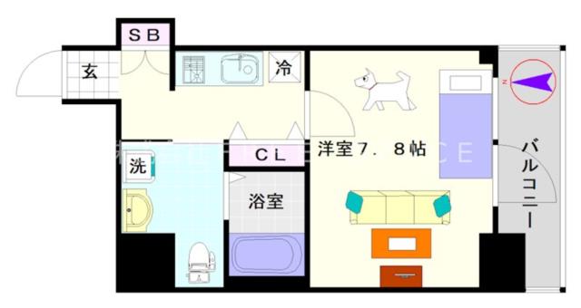 大阪市浪速区恵美須西(大阪メトロ堺筋線恵美須町駅)の分譲賃貸マンション間取 大阪市浪速区恵美須西(大阪メトロ堺筋線恵美須町駅)の分譲賃貸マンション間取