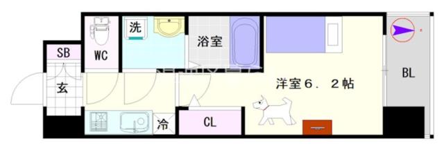 大阪市浪速区稲荷(JR大和路線JR難波駅)の分譲賃貸マンション間取 大阪市浪速区稲荷(JR大和路線JR難波駅)の分譲賃貸マンション間取