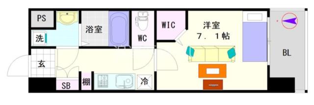 大阪市浪速区幸町(大阪メトロ千日前線桜川駅)の分譲賃貸マンション間取 大阪市浪速区幸町(大阪メトロ千日前線桜川駅)の分譲賃貸マンション間取