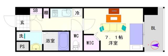 大阪市浪速区幸町(大阪メトロ千日前線桜川駅)の分譲賃貸マンション間取 大阪市浪速区幸町(大阪メトロ千日前線桜川駅)の分譲賃貸マンション間取