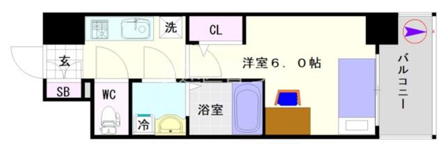 大阪市浪速区大国(JR大阪環状線今宮駅)の分譲賃貸マンション間取 大阪市浪速区大国(JR大阪環状線今宮駅)の分譲賃貸マンション間取