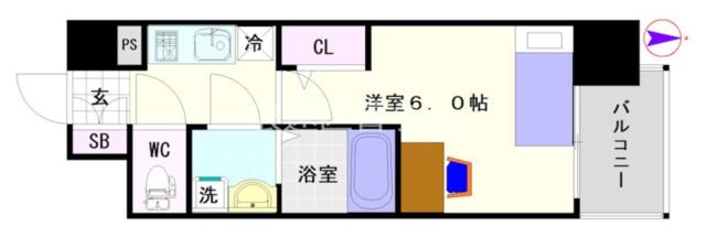 大阪市浪速区大国(JR大阪環状線今宮駅)の分譲賃貸マンション間取 大阪市浪速区大国(JR大阪環状線今宮駅)の分譲賃貸マンション間取