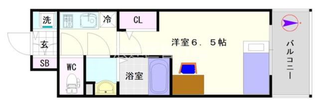 大阪市浪速区大国(JR大阪環状線今宮駅)の分譲賃貸マンション間取 大阪市浪速区大国(JR大阪環状線今宮駅)の分譲賃貸マンション間取
