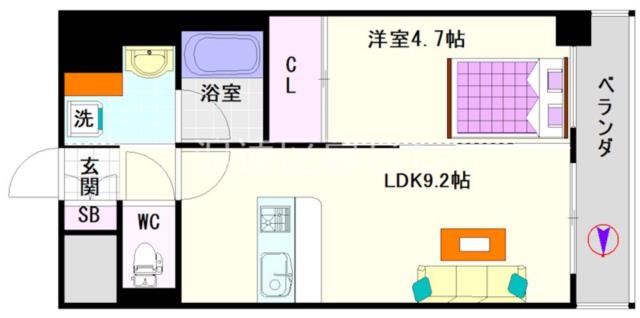大阪市浪速区恵美須西(大阪メトロ堺筋線恵美須町駅)のマンション間取 大阪市浪速区恵美須西(大阪メトロ堺筋線恵美須町駅)のマンション間取