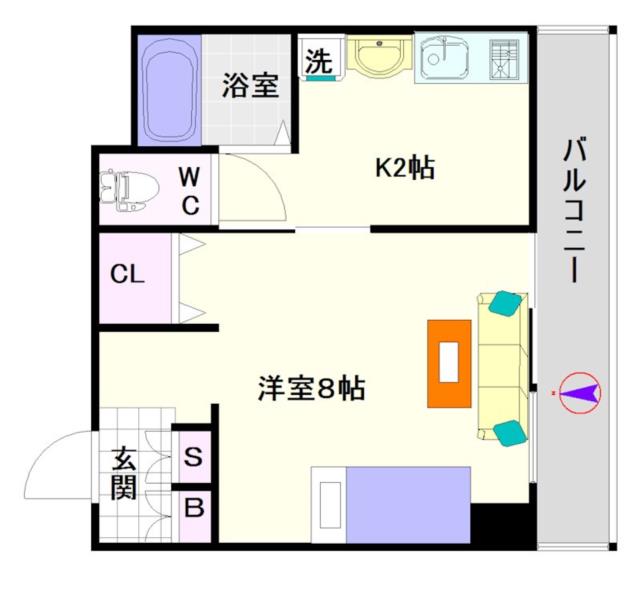 大阪市浪速区敷津東(南海高野線今宮戎駅)のマンション間取 大阪市浪速区敷津東(南海高野線今宮戎駅)のマンション間取