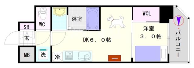 大阪市浪速区下寺(大阪メトロ谷町線四天王寺前夕陽ヶ丘駅)のマンション間取 大阪市浪速区下寺(大阪メトロ谷町線四天王寺前夕陽ヶ丘駅)のマンション間取