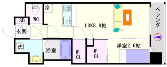 大阪市浪速区桜川(JR大和路線JR難波駅)のマンション間取 大阪市浪速区桜川(JR大和路線JR難波駅)のマンション間取