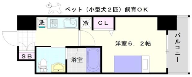 大阪市浪速区立葉(南海汐見橋線芦原町駅)の分譲賃貸マンション間取 大阪市浪速区立葉(南海汐見橋線芦原町駅)の分譲賃貸マンション間取