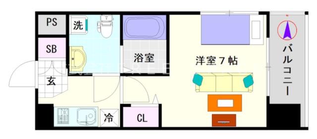 大阪市浪速区塩草(大阪メトロ千日前線桜川駅)のマンション間取 大阪市浪速区塩草(大阪メトロ千日前線桜川駅)のマンション間取