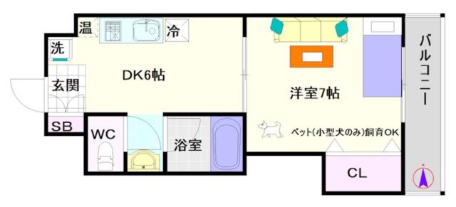 大阪市浪速区戎本町(大阪メトロ御堂筋線大国町駅)のマンション間取 大阪市浪速区戎本町(大阪メトロ御堂筋線大国町駅)のマンション間取