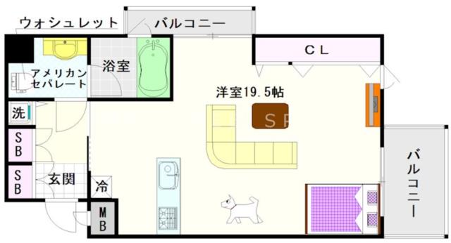 大阪市浪速区戎本町(大阪メトロ御堂筋線大国町駅)のマンション間取 大阪市浪速区戎本町(大阪メトロ御堂筋線大国町駅)のマンション間取