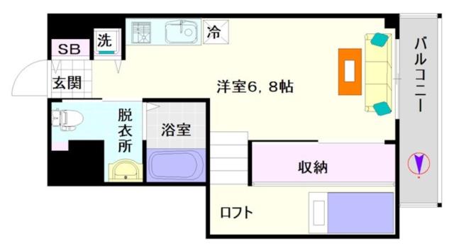 大阪市浪速区久保吉(南海汐見橋線芦原町駅)のマンション間取 大阪市浪速区久保吉(南海汐見橋線芦原町駅)のマンション間取