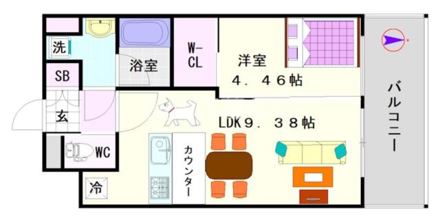 大阪市浪速区塩草(JR大阪環状線芦原橋駅)のマンション間取 大阪市浪速区塩草(JR大阪環状線芦原橋駅)のマンション間取