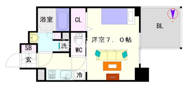 大阪市浪速区元町(JR大和路線JR難波駅)の分譲賃貸マンション間取 大阪市浪速区元町(JR大和路線JR難波駅)の分譲賃貸マンション間取