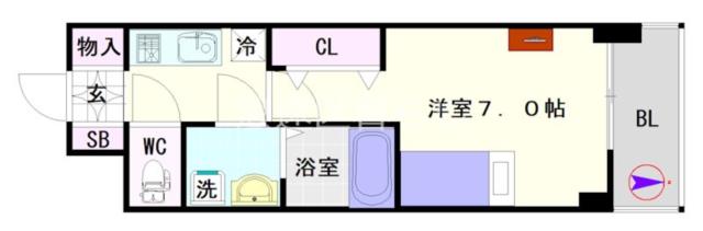 大阪市浪速区元町(JR大和路線JR難波駅)の分譲賃貸マンション間取 大阪市浪速区元町(JR大和路線JR難波駅)の分譲賃貸マンション間取