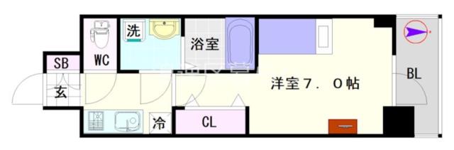 大阪市浪速区元町(JR大和路線JR難波駅)の分譲賃貸マンション間取 大阪市浪速区元町(JR大和路線JR難波駅)の分譲賃貸マンション間取