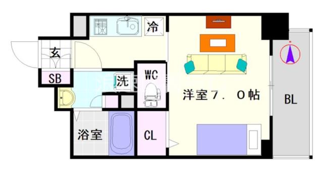 大阪市浪速区元町(JR大和路線JR難波駅)の分譲賃貸マンション間取 大阪市浪速区元町(JR大和路線JR難波駅)の分譲賃貸マンション間取