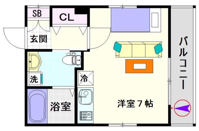 大阪市浪速区戎本町(南海高野線今宮戎駅)のマンション間取 大阪市浪速区戎本町(南海高野線今宮戎駅)のマンション間取