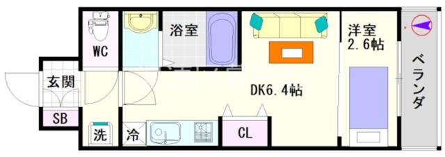 大阪市浪速区下寺(大阪メトロ堺筋線恵美須町駅)のマンション間取 大阪市浪速区下寺(大阪メトロ堺筋線恵美須町駅)のマンション間取