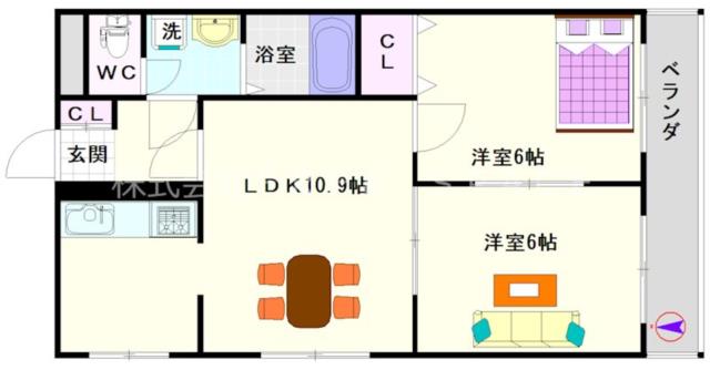 大阪市浪速区大国(JR大阪環状線今宮駅)のマンション間取 大阪市浪速区大国(JR大阪環状線今宮駅)のマンション間取