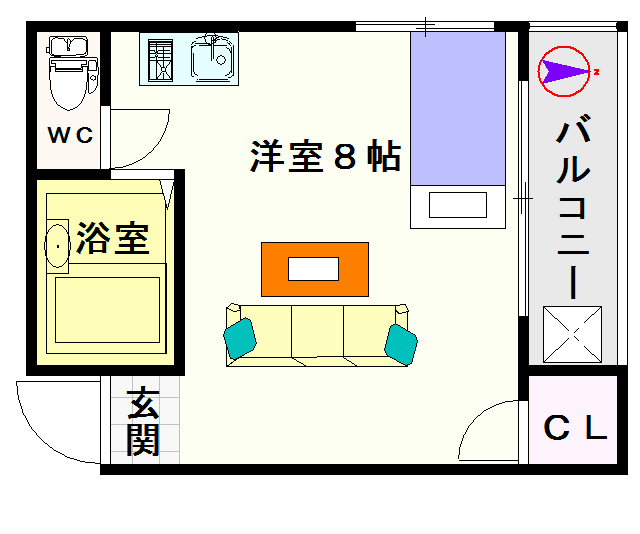 大阪市浪速区恵美須西(JR大阪環状線新今宮駅)のマンション間取 大阪市浪速区恵美須西(JR大阪環状線新今宮駅)のマンション間取