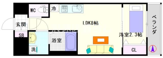 大阪市浪速区日本橋東(大阪メトロ谷町線四天王寺前夕陽ヶ丘駅)のマンション間取 大阪市浪速区日本橋東(大阪メトロ谷町線四天王寺前夕陽ヶ丘駅)のマンション間取