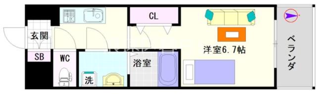 大阪市中央区日本橋(大阪メトロ千日前線日本橋駅)のマンション間取 大阪市中央区日本橋(大阪メトロ千日前線日本橋駅)のマンション間取