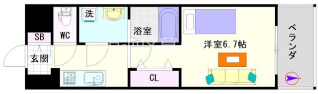 大阪市中央区日本橋(大阪メトロ千日前線日本橋駅)のマンション間取 大阪市中央区日本橋(大阪メトロ千日前線日本橋駅)のマンション間取