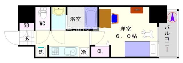 大阪市浪速区塩草(JR大阪環状線芦原橋駅)のマンション間取 大阪市浪速区塩草(JR大阪環状線芦原橋駅)のマンション間取