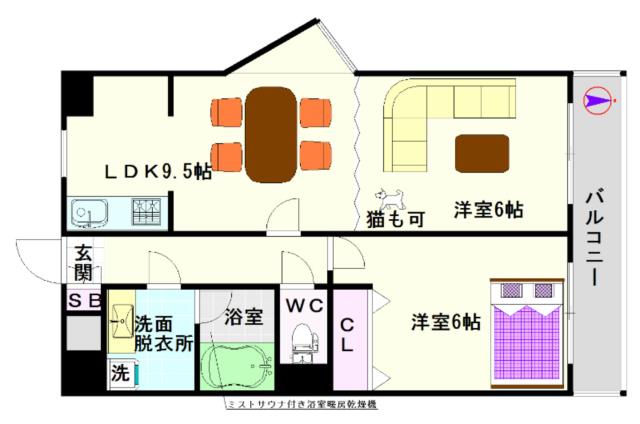 大阪市浪速区大国(大阪メトロ御堂筋線大国町駅)のマンション間取 大阪市浪速区大国(大阪メトロ御堂筋線大国町駅)のマンション間取