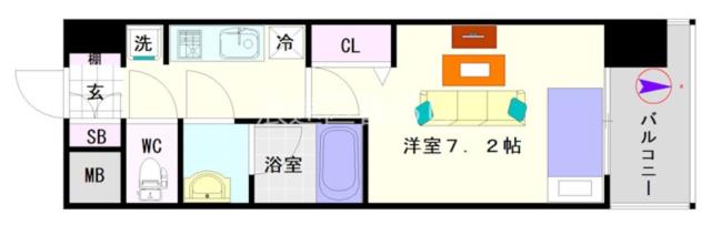 大阪市浪速区大国(大阪メトロ御堂筋線大国町駅)のマンション間取 大阪市浪速区大国(大阪メトロ御堂筋線大国町駅)のマンション間取