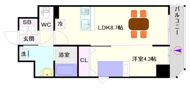 大阪市浪速区幸町(阪神なんば線桜川駅)の分譲賃貸マンション間取 大阪市浪速区幸町(阪神なんば線桜川駅)の分譲賃貸マンション間取