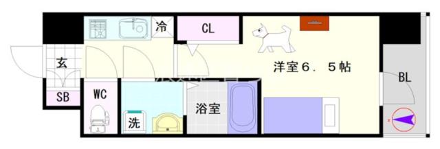 大阪市浪速区稲荷(JR大和路線JR難波駅)の分譲賃貸マンション間取 大阪市浪速区稲荷(JR大和路線JR難波駅)の分譲賃貸マンション間取