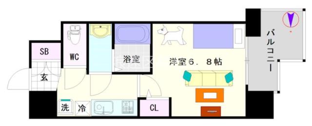 大阪市浪速区日本橋東(大阪メトロ堺筋線恵美須町駅)のマンション間取 大阪市浪速区日本橋東(大阪メトロ堺筋線恵美須町駅)のマンション間取