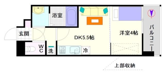 大阪市浪速区敷津東(南海高野線今宮戎駅)のマンション間取 大阪市浪速区敷津東(南海高野線今宮戎駅)のマンション間取