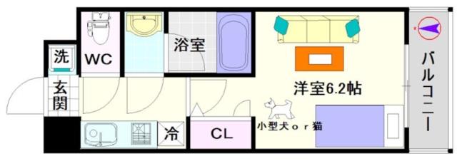 大阪市浪速区稲荷(阪神なんば線桜川駅)のマンション間取 大阪市浪速区稲荷(阪神なんば線桜川駅)のマンション間取