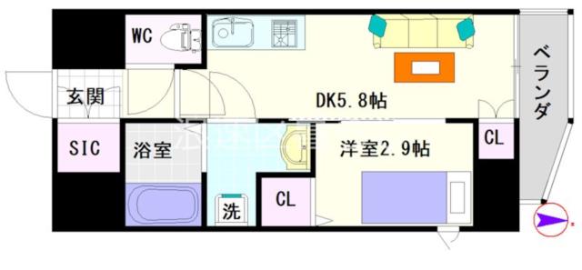 大阪市浪速区日本橋東(大阪メトロ堺筋線日本橋駅)のマンション間取 大阪市浪速区日本橋東(大阪メトロ堺筋線日本橋駅)のマンション間取