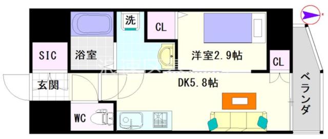 大阪市浪速区日本橋東(大阪メトロ堺筋線日本橋駅)のマンション間取 大阪市浪速区日本橋東(大阪メトロ堺筋線日本橋駅)のマンション間取