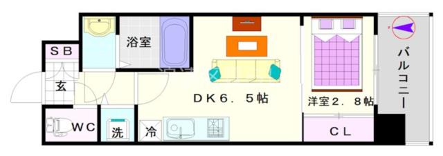 大阪市浪速区日本橋東(大阪メトロ千日前線日本橋駅)のマンション間取 大阪市浪速区日本橋東(大阪メトロ千日前線日本橋駅)のマンション間取