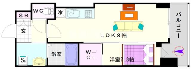 大阪市浪速区日本橋東(大阪メトロ千日前線日本橋駅)のマンション間取 大阪市浪速区日本橋東(大阪メトロ千日前線日本橋駅)のマンション間取