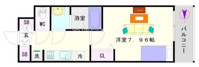 大阪市浪速区元町(大阪メトロ四つ橋線大国町駅)のマンション間取 大阪市浪速区元町(大阪メトロ四つ橋線大国町駅)のマンション間取