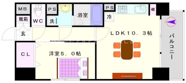 大阪市浪速区恵美須東(大阪メトロ堺筋線恵美須町駅)のマンション間取 大阪市浪速区恵美須東(大阪メトロ堺筋線恵美須町駅)のマンション間取