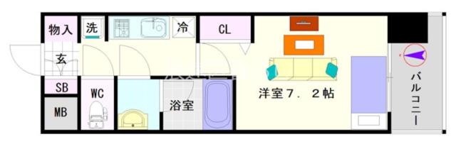大阪市浪速区大国(大阪メトロ御堂筋線大国町駅)のマンション間取 大阪市浪速区大国(大阪メトロ御堂筋線大国町駅)のマンション間取
