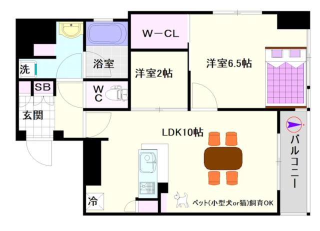 大阪市浪速区稲荷(阪神なんば線桜川駅)のマンション間取 大阪市浪速区稲荷(阪神なんば線桜川駅)のマンション間取