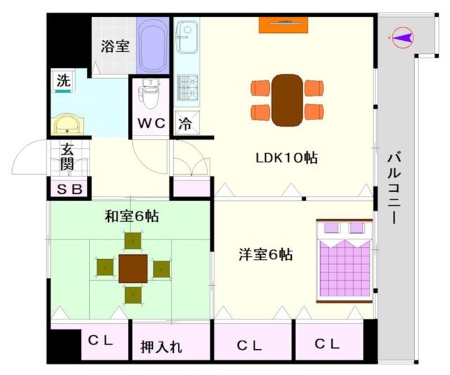 大阪市浪速区戎本町(南海高野線今宮戎駅)のマンション間取 大阪市浪速区戎本町(南海高野線今宮戎駅)のマンション間取