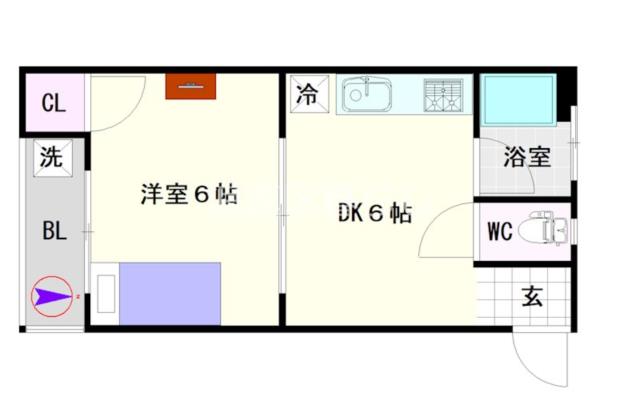 大阪市浪速区難波中(南海高野線難波駅)のマンション間取 大阪市浪速区難波中(南海高野線難波駅)のマンション間取