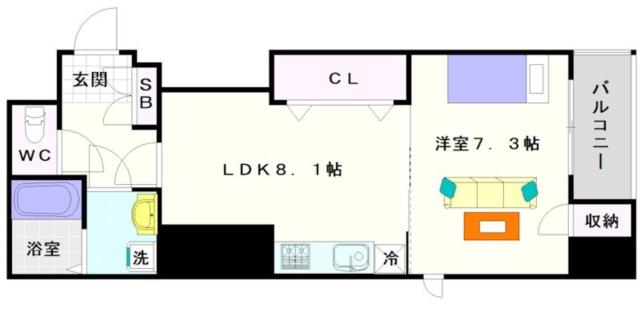 大阪市浪速区日本橋西(南海高野線今宮戎駅)のマンション間取 大阪市浪速区日本橋西(南海高野線今宮戎駅)のマンション間取